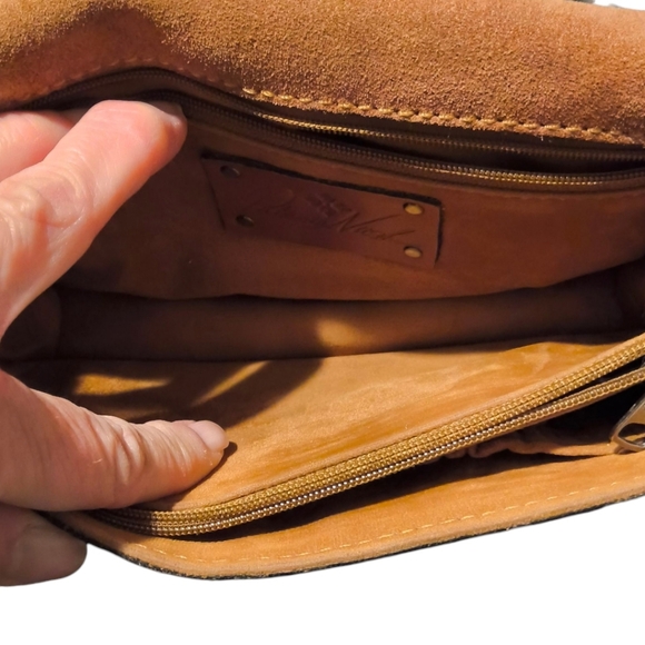 Patricia Nash Antiqued Silver Tooled Leather Crossbody Bag - Picture 9 of 16